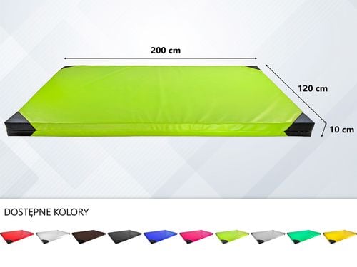 Materac gimnastyczny UNDERFIT 200 x 120 x 10 cm miękki seledynowy na Arena.pl