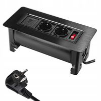 Gniazdo blatowe meblowe obrotowe Spacetronik 2x Schuko + ŁADOWARKA USB A C