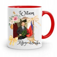 Kubek Czerwony Donald Tusk Po Platforma Prezent Z Nadrukiem Ze Zdjęciem