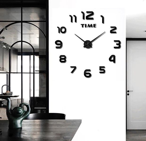Zegar ścienny DIY NEPRI 65 - 130 cm - czarny 3D zdjęcie 2
