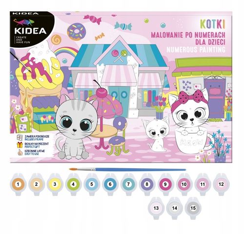 OBRAZ MALOWANIE PO NUMERACH - KOTKI KIDEA 1782 na Arena.pl