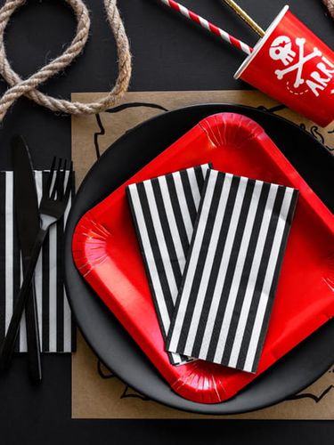 Serwetki trójwarstwowe, w paski 33x33cm PIRACI na Arena.pl