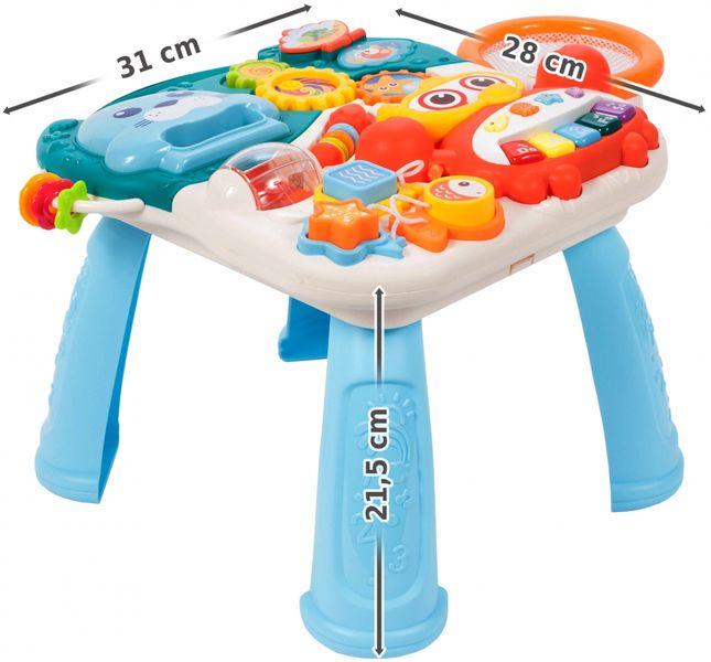 Chodzik Pchacz Stolik Edukacyjny Panel Koszyk 5W1 - Niebieski zdjęcie 4