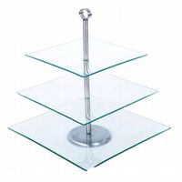 PATERA 3 POZIOMOWA SZKLANA 3 PIETROWA OWOCE CIASTKA CIASTO PRZEKASKI MISA