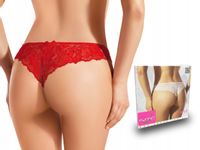 Ewana 017 Koronkowe Eleganckie Stringi Czerwony L