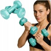 Hantle winylowe do ćwiczeń zestaw ciężarki hantelki 2x2kg treningowe 4KG