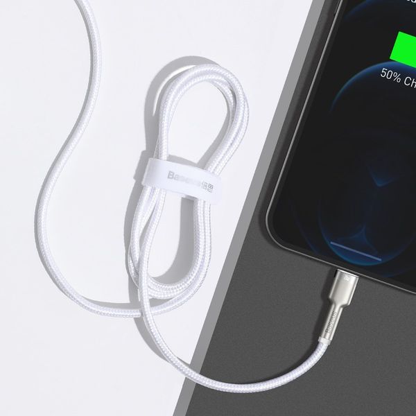 kabel usb-c do lightning baseus cafule, pd, 20w, 1m (biały) zdjęcie 11
