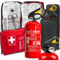 Gaśnica Ogniochron 1KG Z Manometrem + Apteczka + Uchwyt Do Bagażnika Rzep