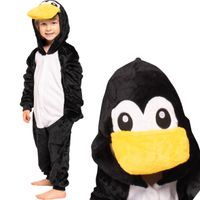Piżama Dla Dzieci Dziecięca Kigurumi Onesie Kostium Pingwin Czarny 135-145
