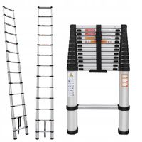 srebrny 5 m Składana TELESKOPOWA DRABINA Aluminiowa