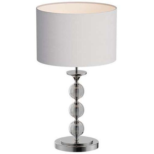 Stołowa lampka z abażurem REA RLT93163-1W szklana biała srebrna na Arena.pl