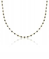 Naszyjnik z koralików z czarnego onyksu, łańcuszek ze srebra próby 925