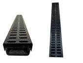 Odwodnienie liniowe odpływ garaż 100 cm czarne PP 55 mm niskie