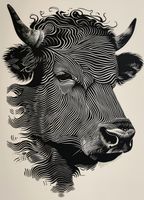 Plakat 13x18cm Byk w Świetlistych Barwach