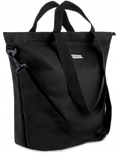 Torebka damska torba shopperka na zakupy czarna do pracy na ramię na Arena.pl