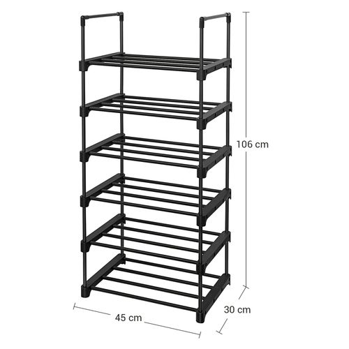 Regał na buty loftowy 6 półek 45x30x106 cm czarny stojak na Arena.pl