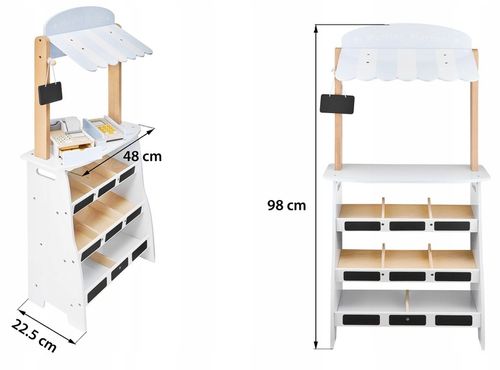 Edukacyjna Zabawka Dla Dzieci Drewniany Stragan z Kasą i Terminalem na Arena.pl
