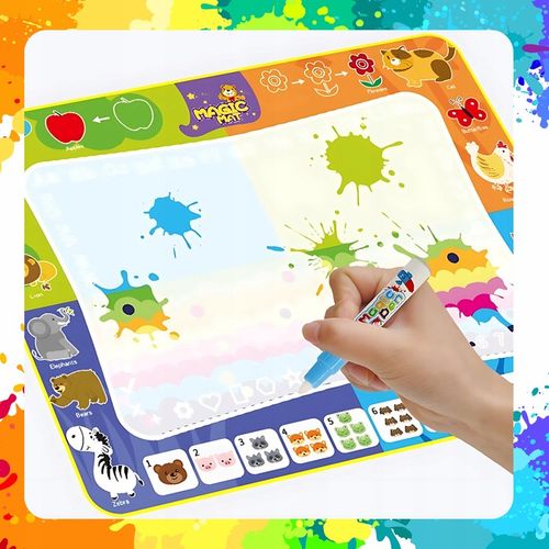 MATA WODNA DO MALOWANIA RYSOWANIA 120x90 PIECZĄTKI FORMY PISAKI ZESTAW XXL na Arena.pl