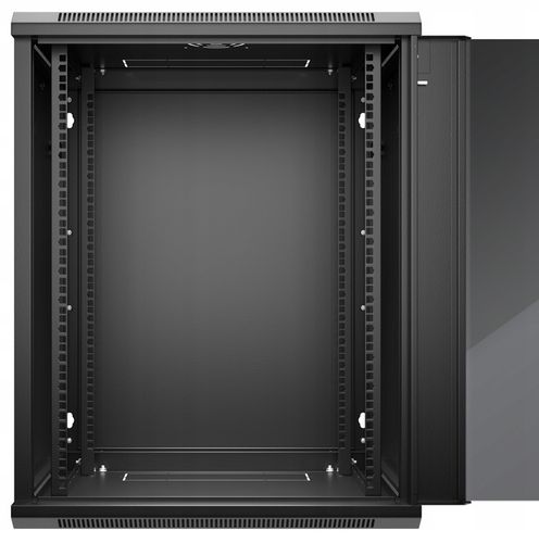 Szafa wisząca RACK 19" 15U, 450mm, Netrack F-Line, czarna, drzwi szklane na Arena.pl