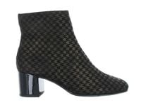 Högl Botki damskie - eleganckie na słupku - rozmiar 36 - czarno-złota skóra