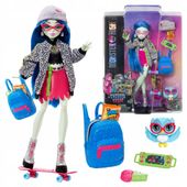 MONSTER HIGH GHOULIA YELPS LALKA MODOWA STYLOWA + ZWIERZĄTKO AKCESORIA