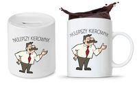 Dla Kierownika Zestaw Kubek + Skarbonka Prezent Z Nadrukiem Ze Zdjęciem