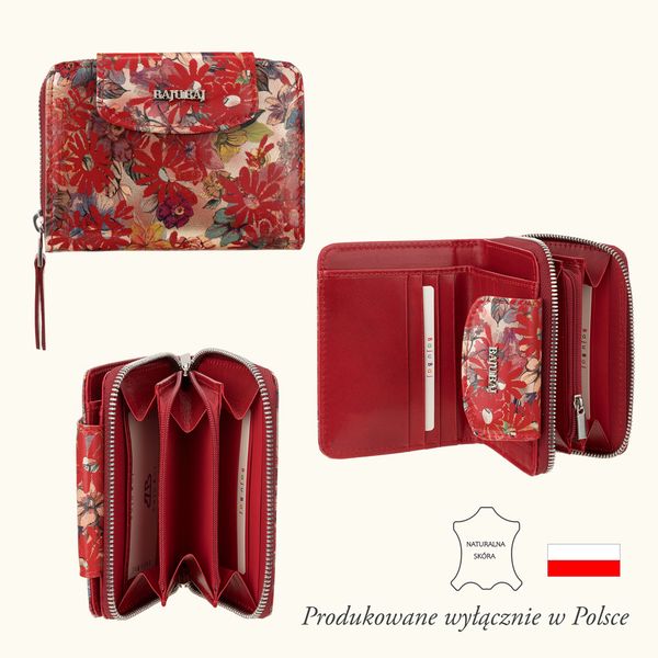 Czerwony damski portfel skórzany BajuBaj PD1255s132 zdjęcie 2