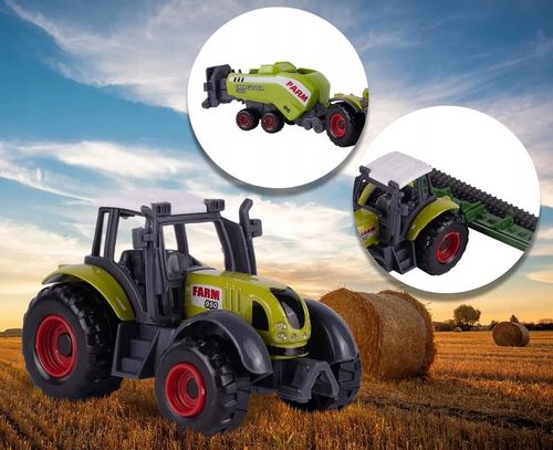 Zestaw Kombajn Traktor Przyczepa Ciężarówka Zwierzęta Farma Gospodarstwo na Arena.pl