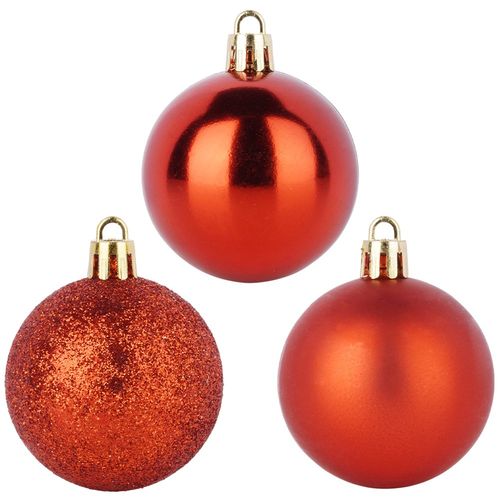 16x Bombki Choinkowe Świąteczne Nietłukące Czerwone Zestaw Bombek Choinka na Arena.pl