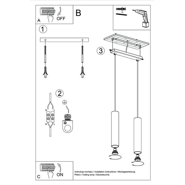 Lampa wisząca LAGOS 2 beżowa zdjęcie 8