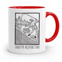 Kubek Czerwony Wędkarza Mój Stary To Fanatyk Z Nadrukiem Ze Zdjęciem