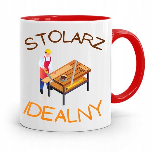 Kubek Czerwony Dla Stolarza Stolarz Idealny Z Nadrukiem Ze Zdjęciem na Arena.pl