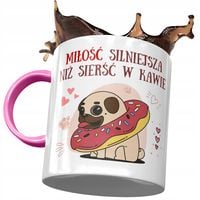 Kubek Różowy Z Pieskiem Psem Słodki Na Prezent Z Nadrukiem Ze Zdjęciem