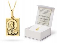 ZŁOTY KOMPLET MEDALIK MATKA BOSKA + ŁAŃCUSZEK 333