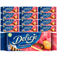 Delicje Szampańskie z galaretką o smaku malinowym z czekoladą 147 g x12szt