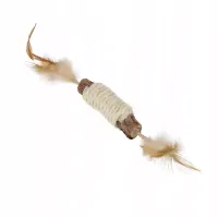 Pobudzająca naturalna zabawka dla kota Matatabi ze sznurkiem i piórami 30cm