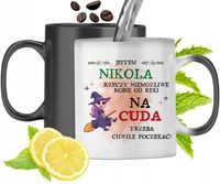 Kubek Magiczny Dla Nikoli Czarny Zmieniający Kolor Z Nadrukiem Ze Zdjęciem