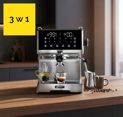Ciśnieniowy ekspres kolbowy ze spieniaczem Yoer 1350 W 20 bar 15 kaw na Arena.pl
