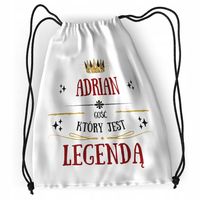 Plecak Dla Adriana Sportowy Szkolny Worek Torba Z Nadrukiem Ze Zdjęciem