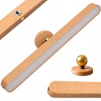 Lampka nocna ścienna magnetyczna LED kinkiet USB-C drewniana dotykowa