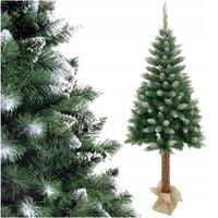 CHOINKA SZTUCZNA NA PNIU DIAMENTOWA GĘSTA JAK ŻYWA PREMIUM OŚNIEŻONA 180 cm