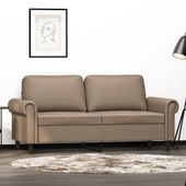 2-osobowa sofa, kolor cappuccino, 140 cm, sztuczna skóra