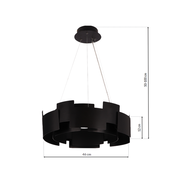LAMPA WISZĄCA TORINO BLACK 24W LED zdjęcie 7