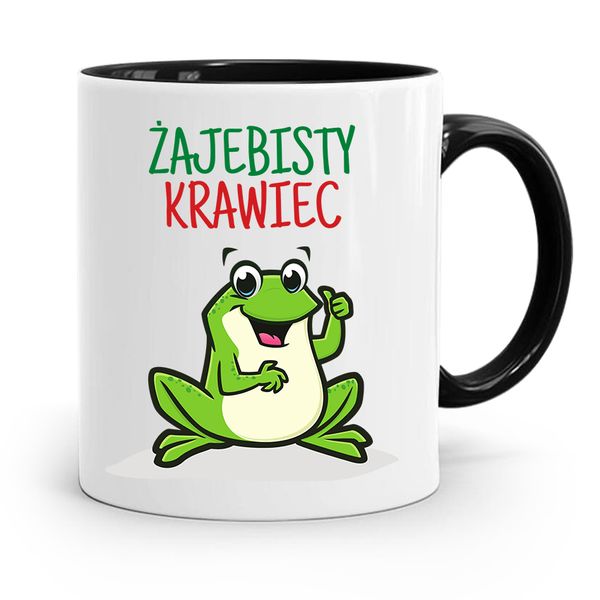 Kubek Czarny Dla Krawca Żajebisty Krawiec Prezent Z Nadrukiem Ze Zdjęciem zdjęcie 1