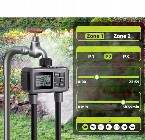 Elektroniczny Sterownik Nawadniania Programator Wody Zawór Czasowy 2 Sekcje na Arena.pl