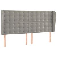 Zagłówek uszak, jasnoszary, 163x23x118/128 cm, aksamit