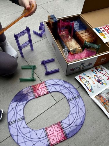 Cleverclixx klocki magnetyczne 80el Large Race Track Pastel na Arena.pl