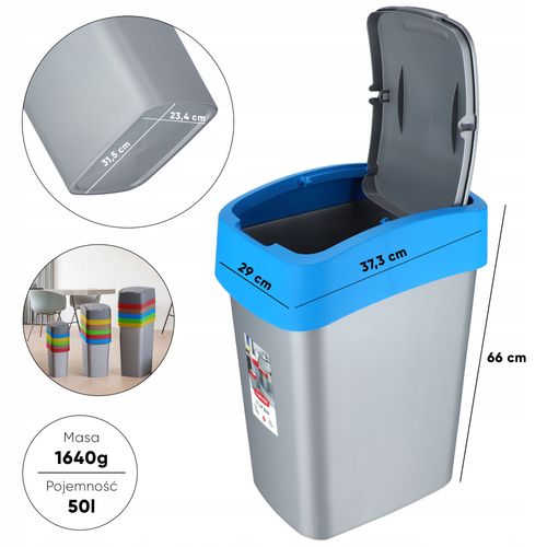Curver Kosz Na Śmieci Pojemnik 50L 3 Kolory na Arena.pl
