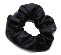 Gumka frotka scrunchie do włosów bez łączeń błyszcząca czarna elegancka