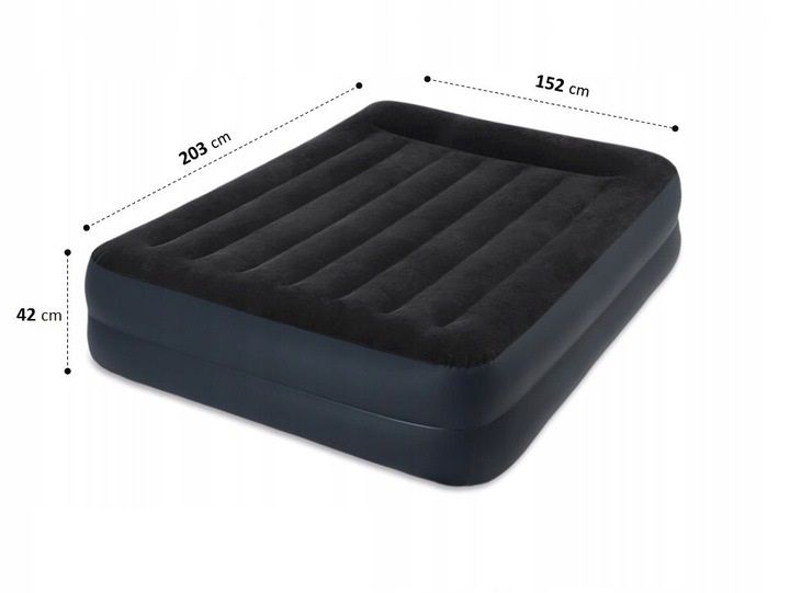 MATERAC DMUCHANY DWUOSOBOWY 203x152cm INTEX POMPKA zdjęcie 4